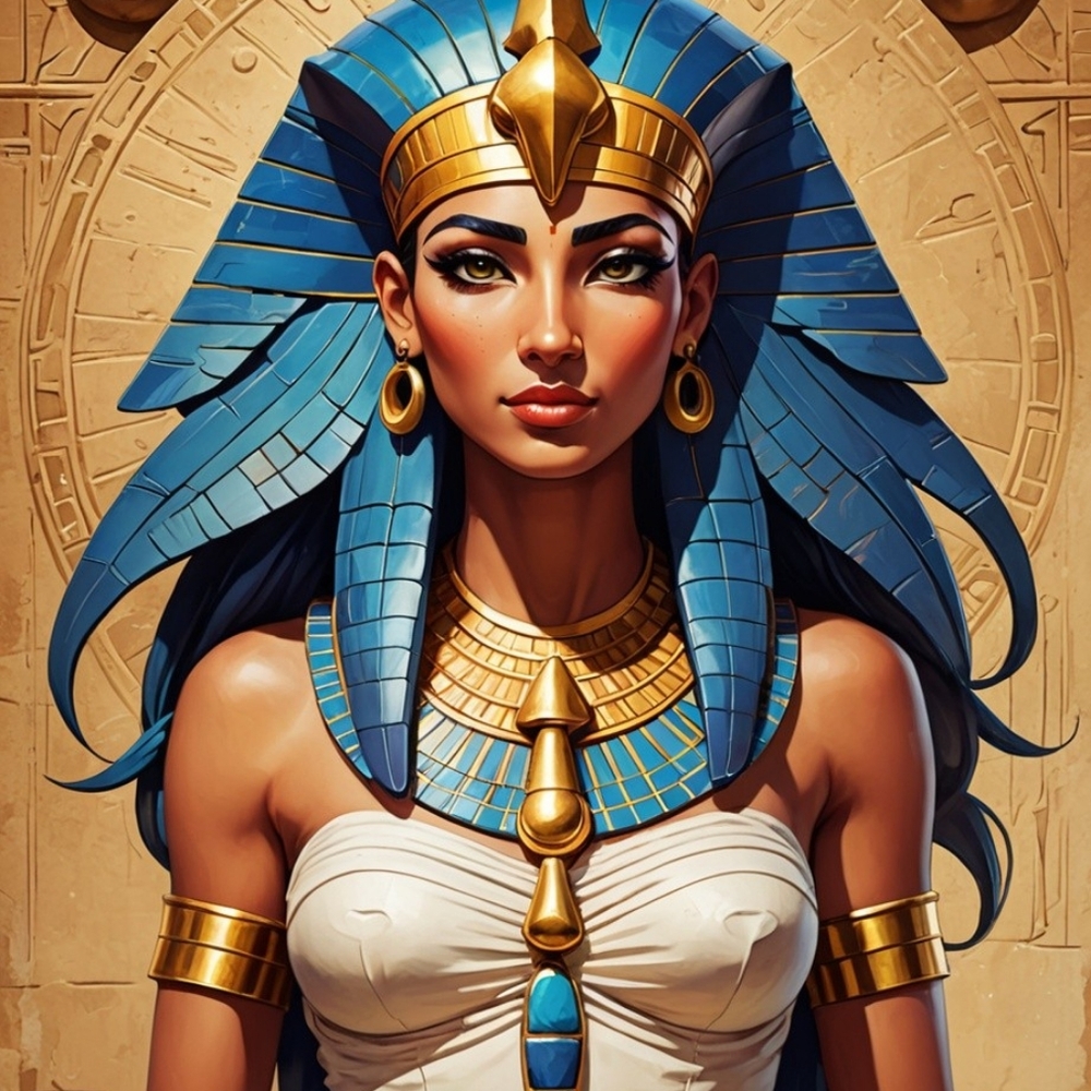 Egyptian Goddess Aset/Isis in a Glass Front Frame 8x10 Picture AI wall - Picture 2 of 3